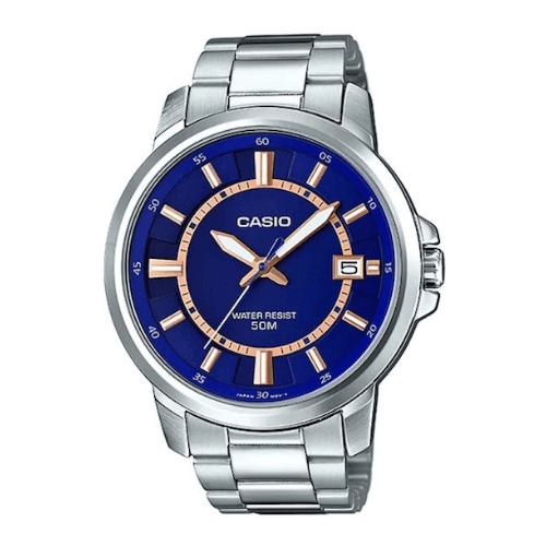Casio Collection MTP E130D 2A Herren Analog Edelstahl