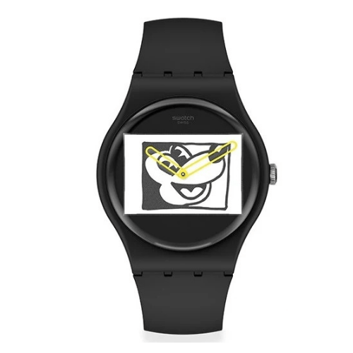 swatch mickey blanc sur noir suoz337