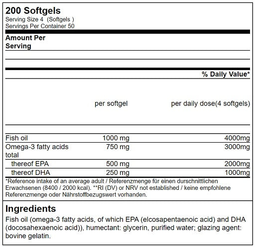 GN Triglyceride Omega 3 Sport Edition 200 Softgels
