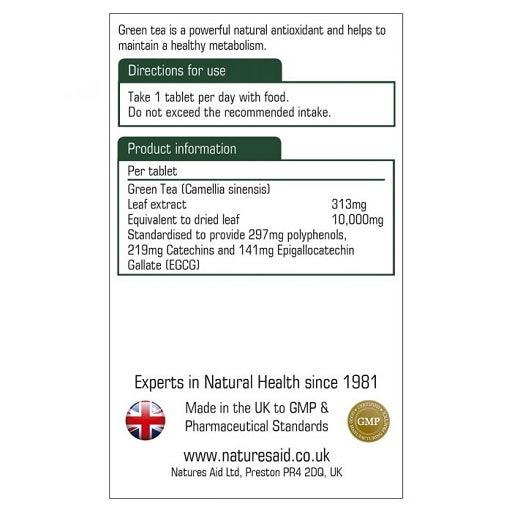 natures aid green tea 10000mg 60 tabl