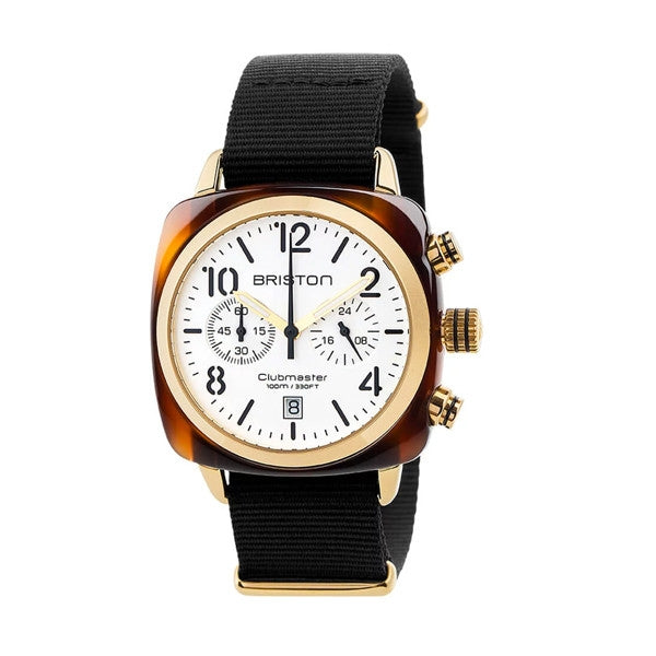 Briston Clubmaster Classic Chrono – Gold/Weiß