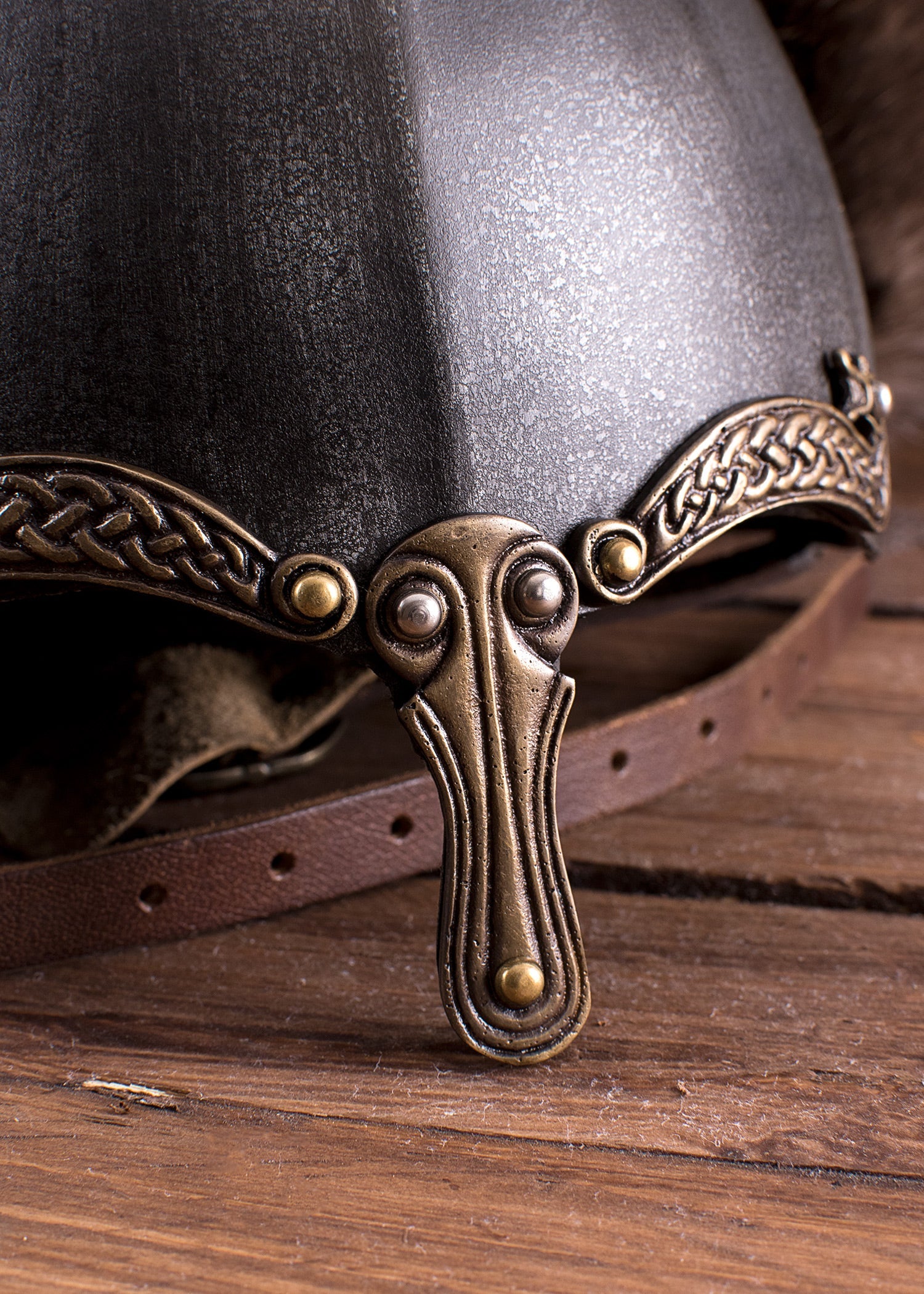 Keltischer Nasalhelm - Antik-Optik mit Messing-Details