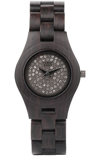 We Wood Watches Moon Crystal Black