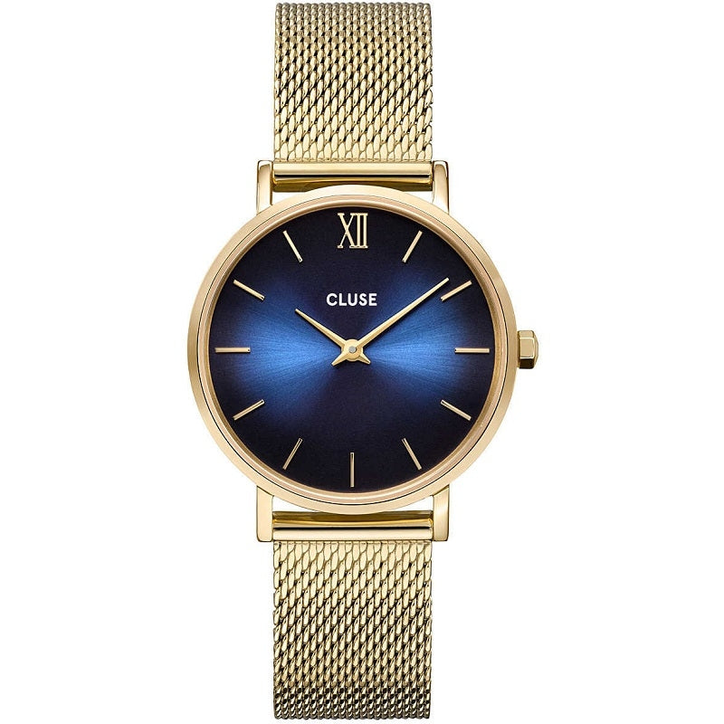 Cluse Minuit Mesh Gold Deep Blue