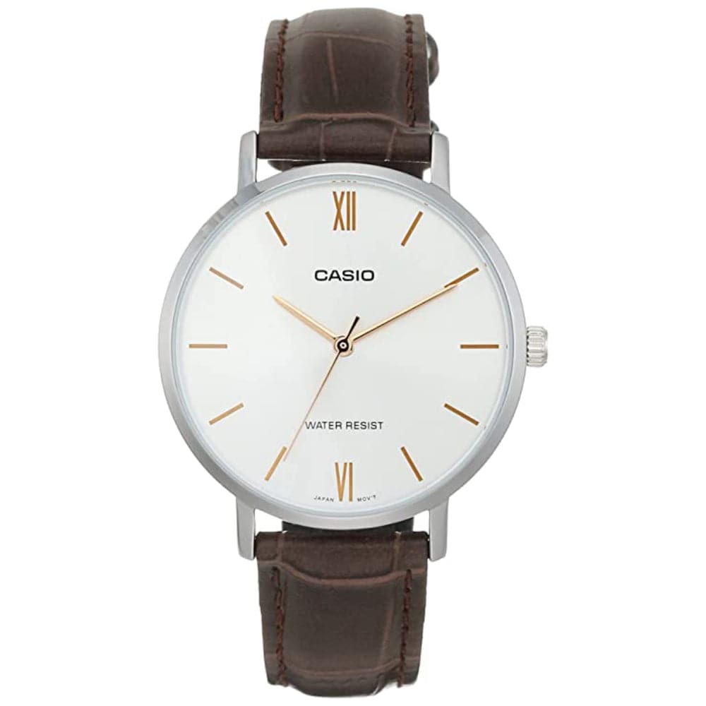 Casio Enticer Ladies Rose Dial Leather Watch