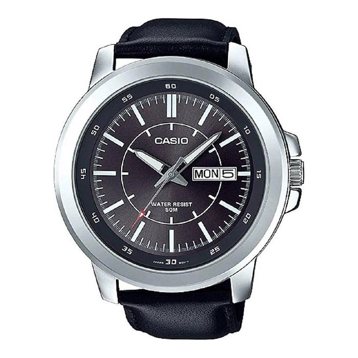 Casio Collection XL Leather Date Watch