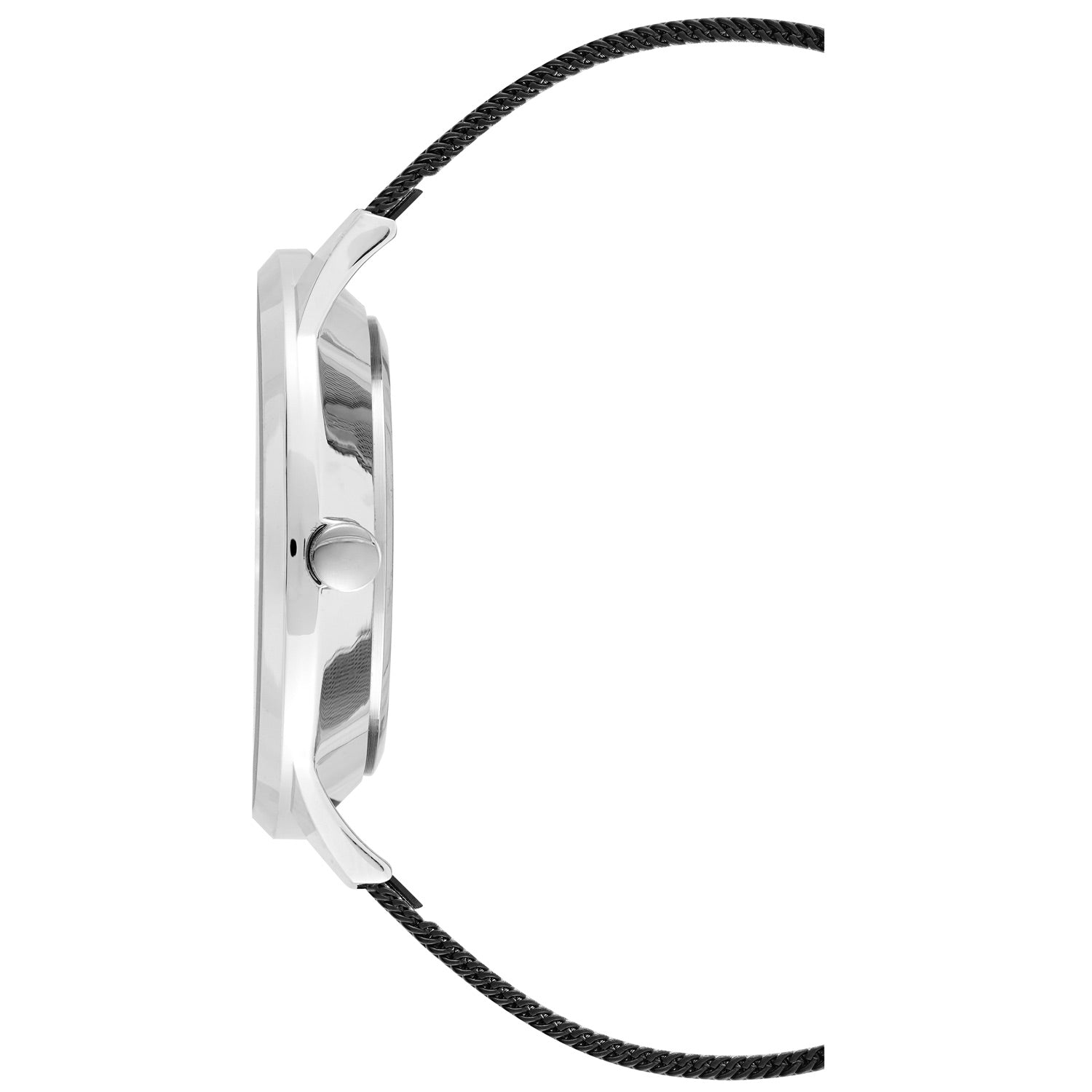 Montre à quartz analogique pour femme Nine West, boîtier en métal argenté, bracelet en métal, cadran noir, NW2567SVBK