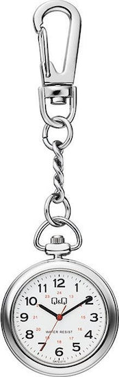 Q and Q Silberne Taschenuhr (Ø34 mm) QA72J214Y