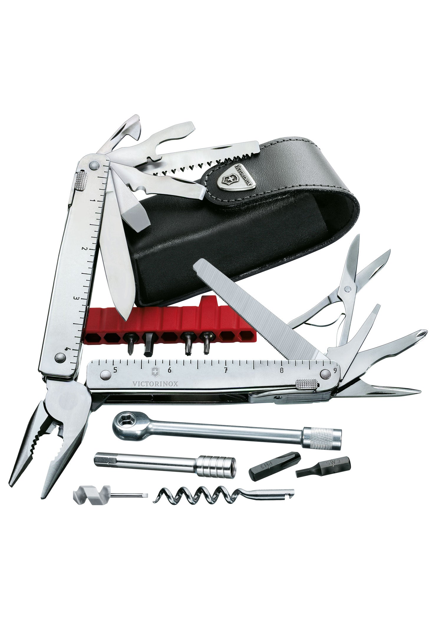 swisstool x plus ratchet in leder etui