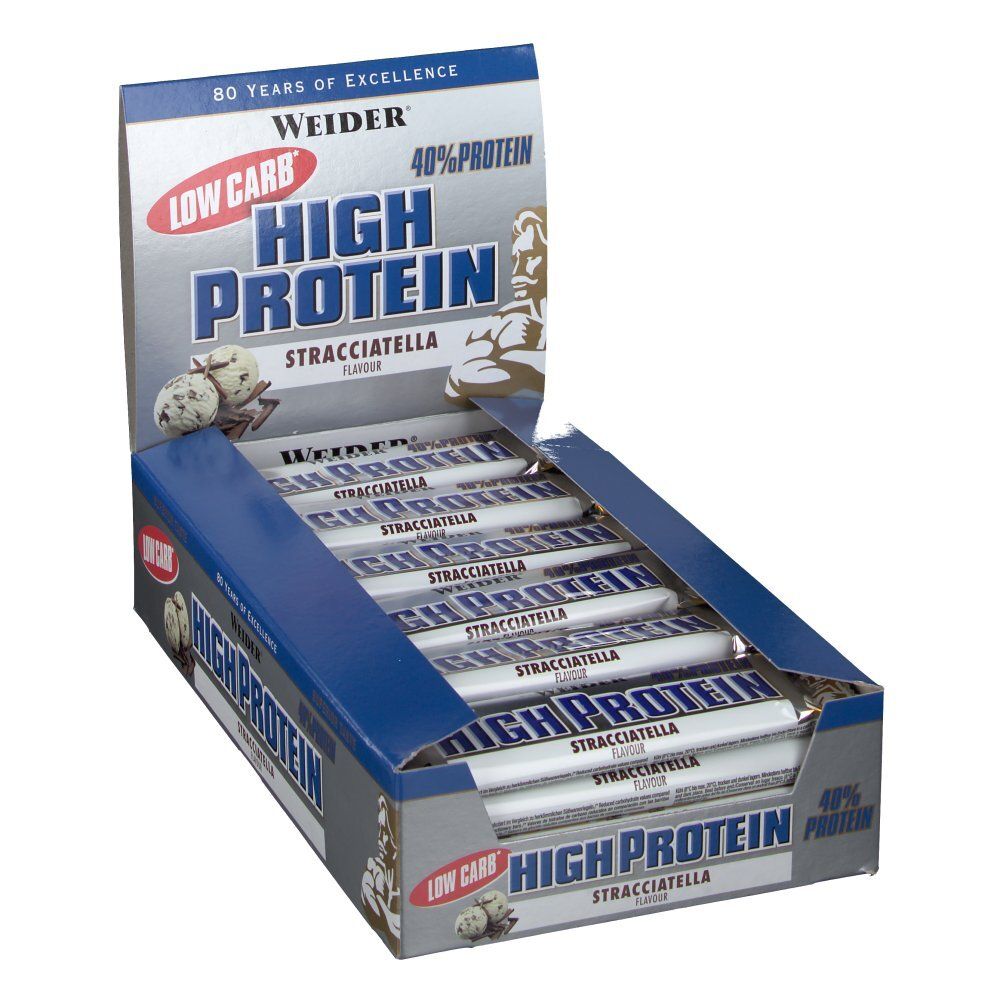 Weider Low Carb High Protein Riegel 20x100g Stracciatella