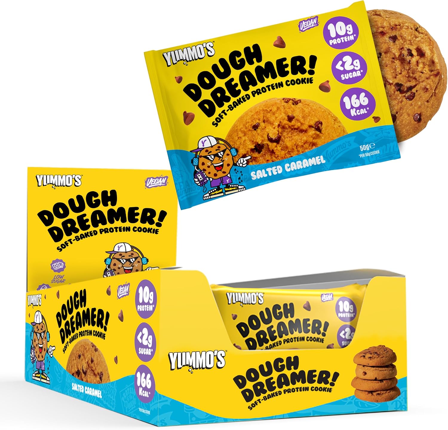 Yummos Dough Dreamer VEGAN Protein Cookie 12x50g Salted Caramel