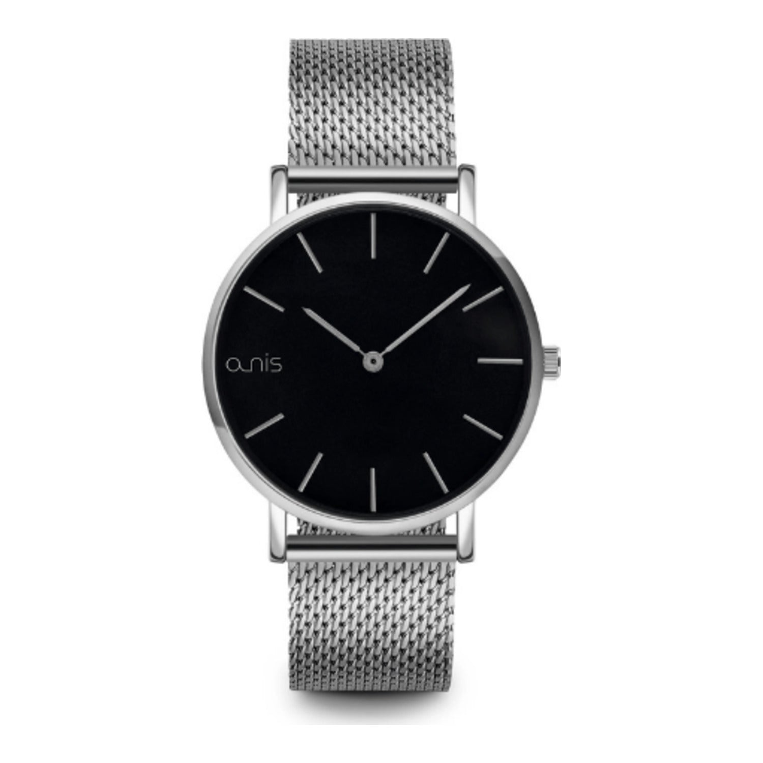 Montre analogique à quartz Nis, en métal avec verre minéral, au design classique.