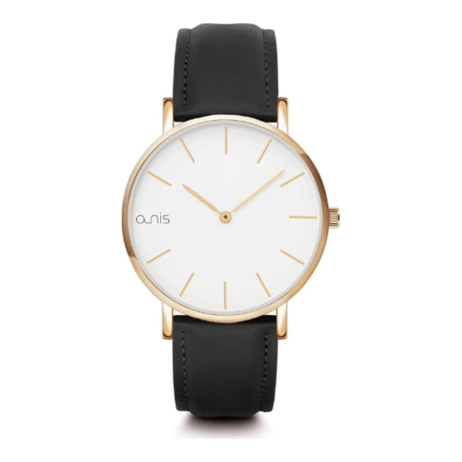 Montre analogique à quartz Nis, en métal avec verre minéral, au design classique.