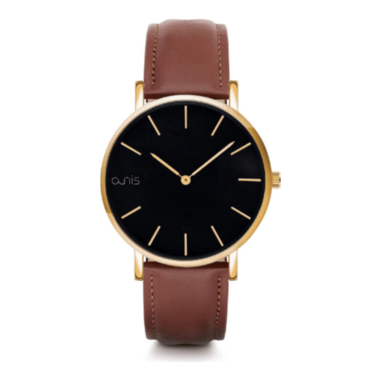 Montre analogique à quartz Nis, en métal avec verre minéral, au design classique.