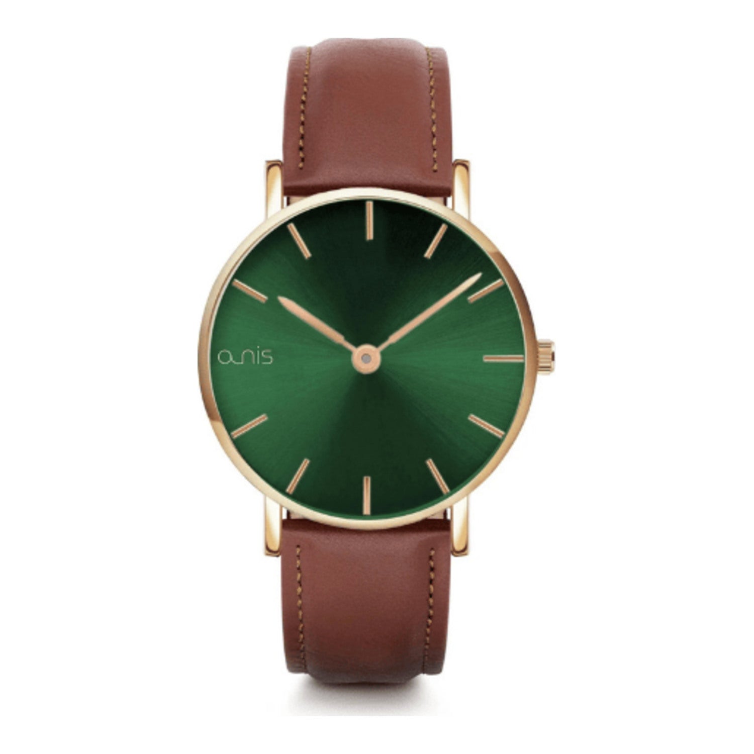 Montre analogique à quartz Nis, en métal avec verre minéral, au design classique.
