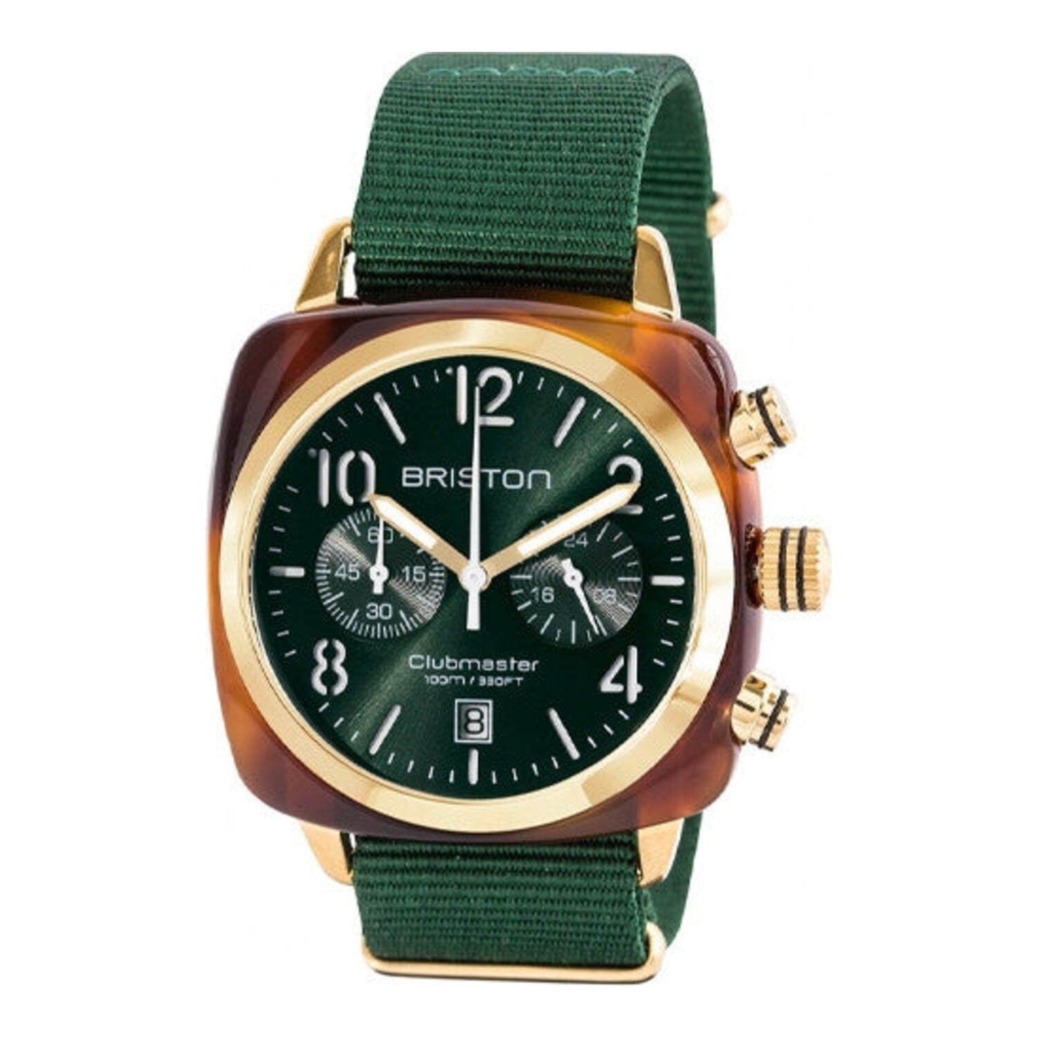 Briston Clubmaster Classic Chrono – Or/Vert anglais