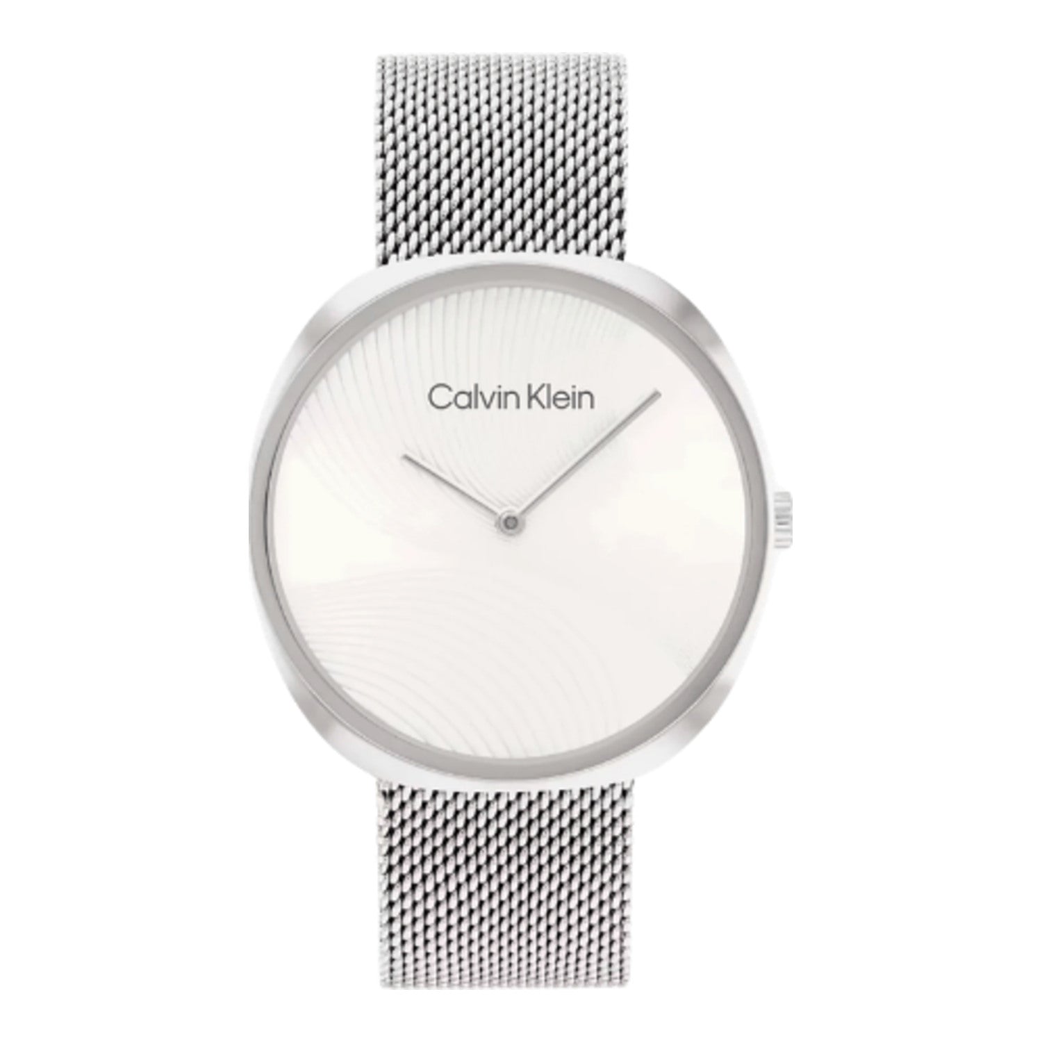 Montre-bracelet en acier inoxydable avec cadran blanc, 34 mm