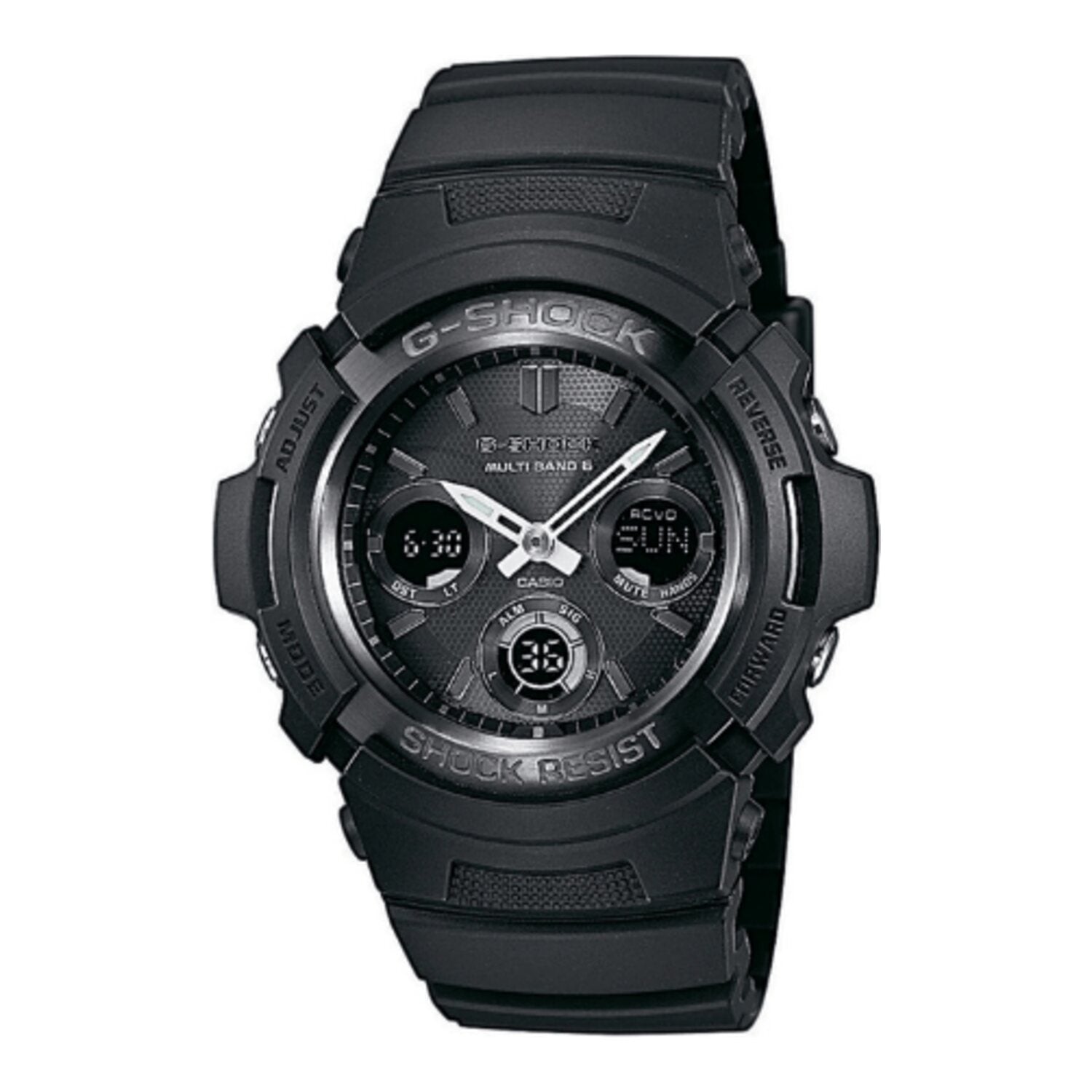 Montre CASIO G-Shock AWG M100B 1AER Tough Solar Multibande 6 pour homme, 46 mm, solaire radiocommandée, 20 ATM, 46 mm