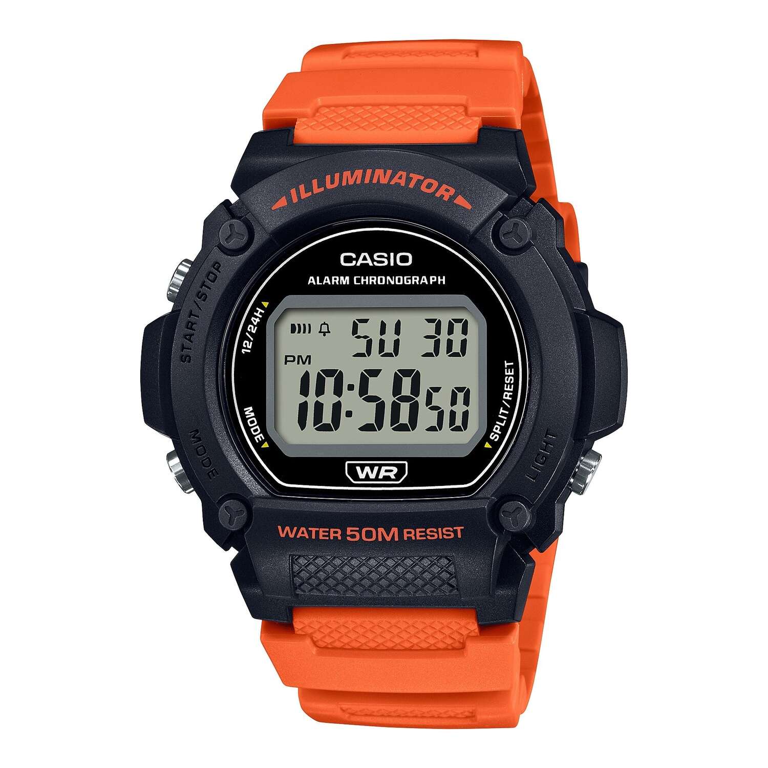 Montre de sport numérique Casio W 219H (noir/rouge, variante 4A)