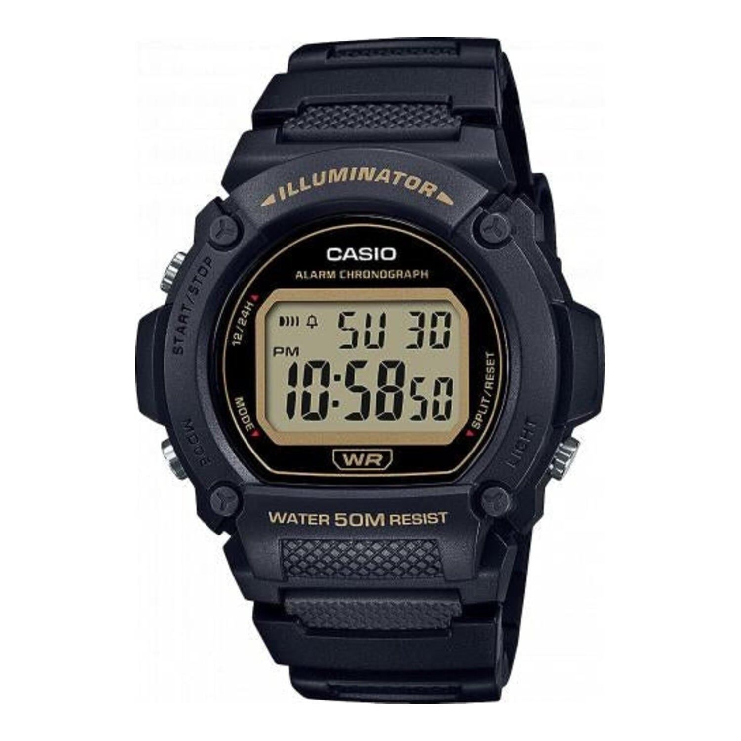 Montre de sport numérique Casio W 219H (noir/rouge)