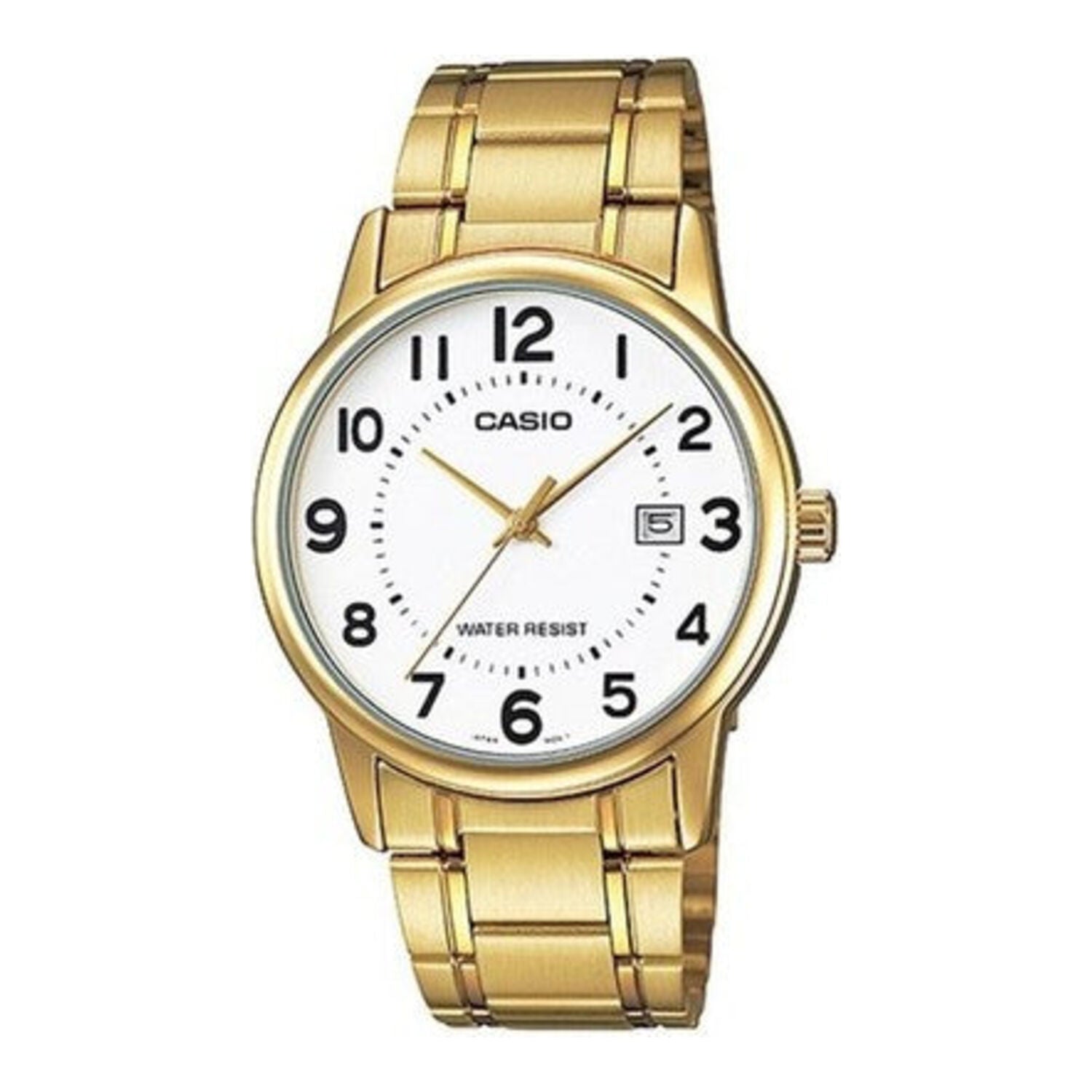 Montre Casio pour homme à quartz, aspect doré, cadran clair et bracelet en acier inoxydable