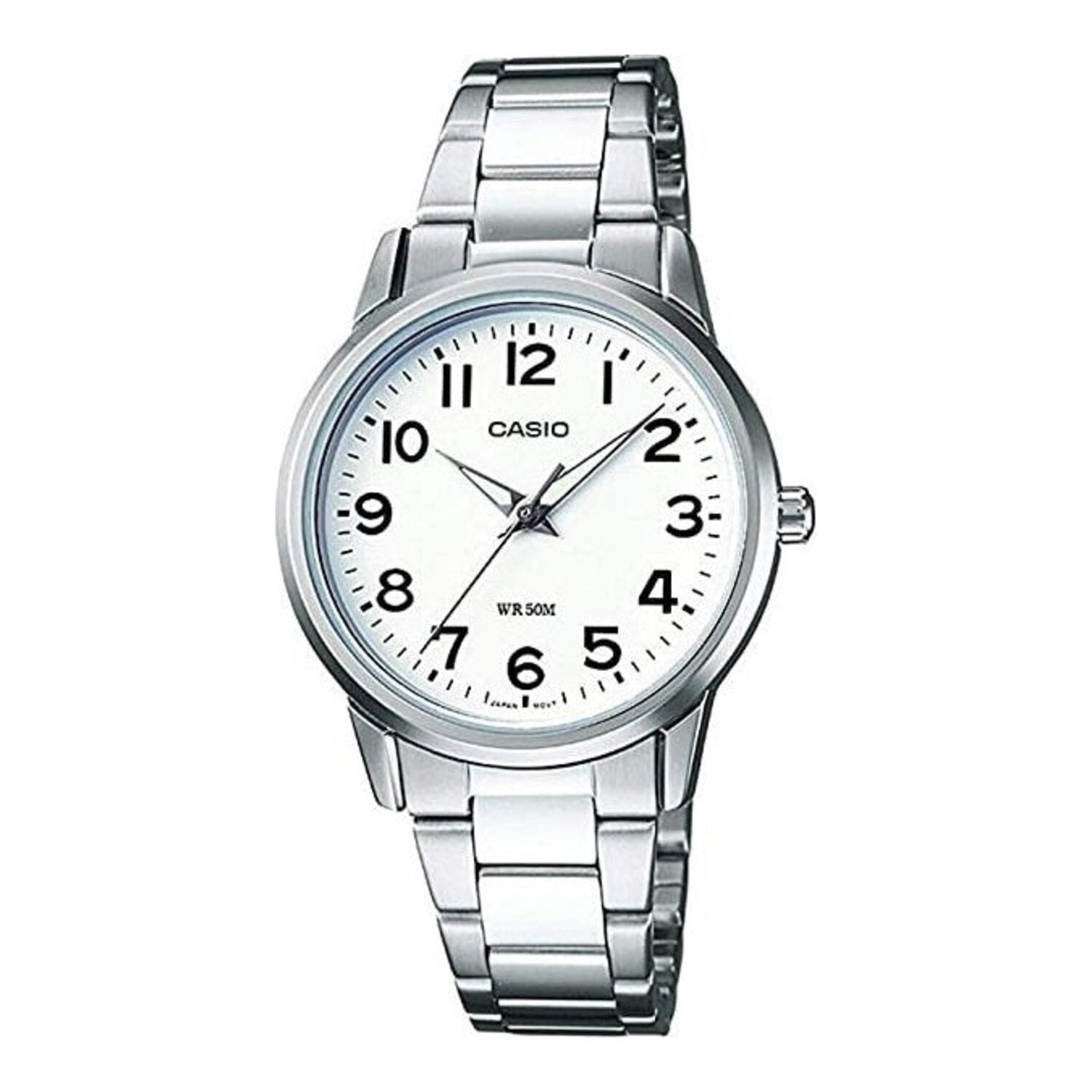 Casio Klassische Herrenuhr (MTP 1303PD 7B, silber/weiß)