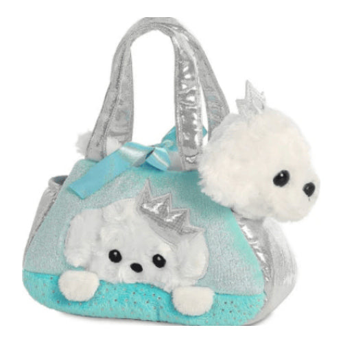 fancy peek a boo prinzessinen welpe in einer tragetasche ca 21 cm plueschfigur
