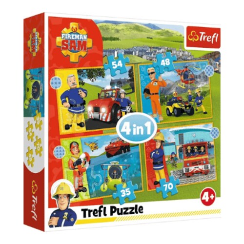 feuerwehrmann sam zur rettung puzzle 4in1 35 70 teile