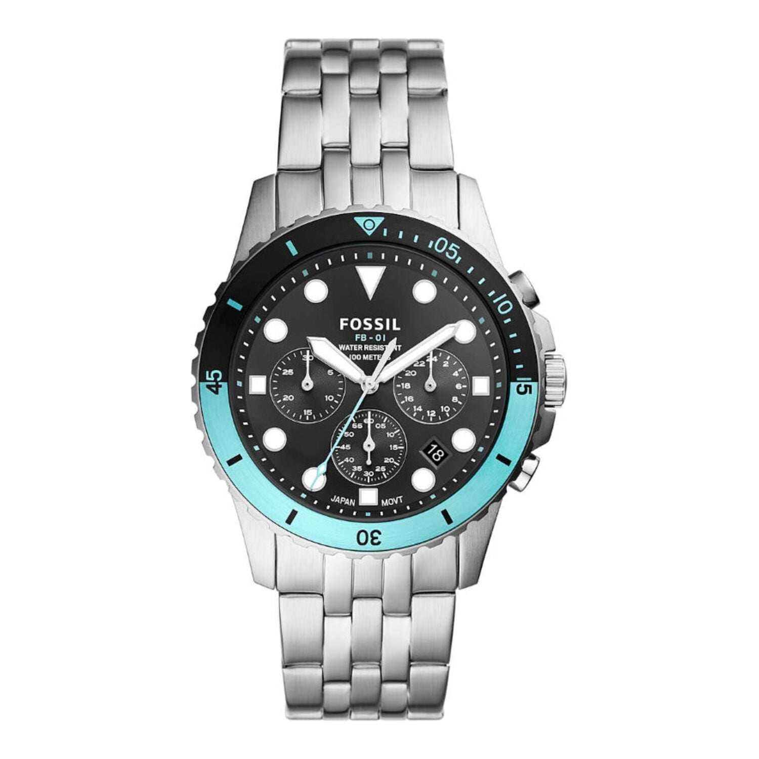 Chronographe Fossil FB 01 en acier inoxydable
