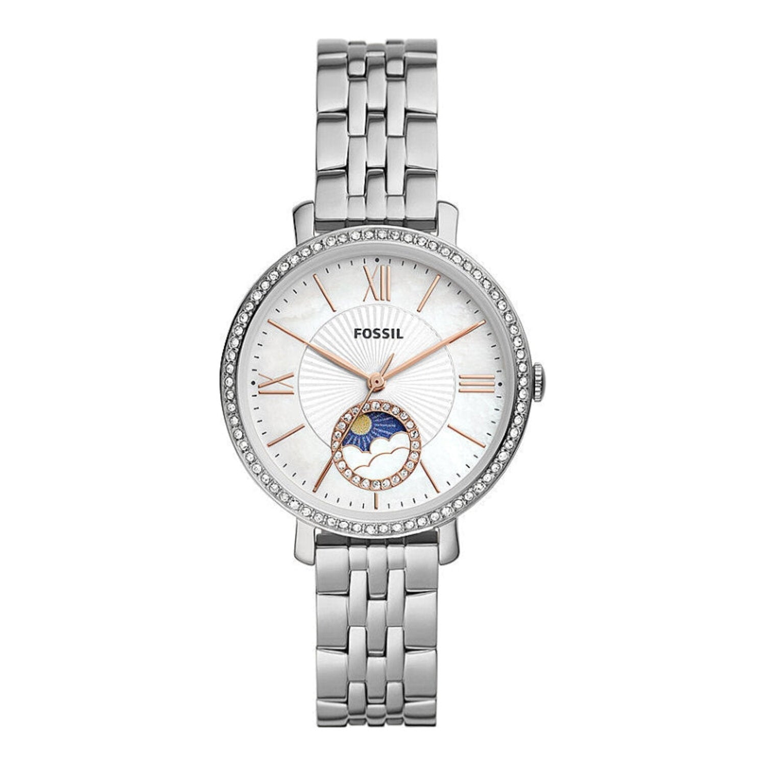 Montre multifonction Fossil Jacqueline Soleil et Lune en acier inoxydable