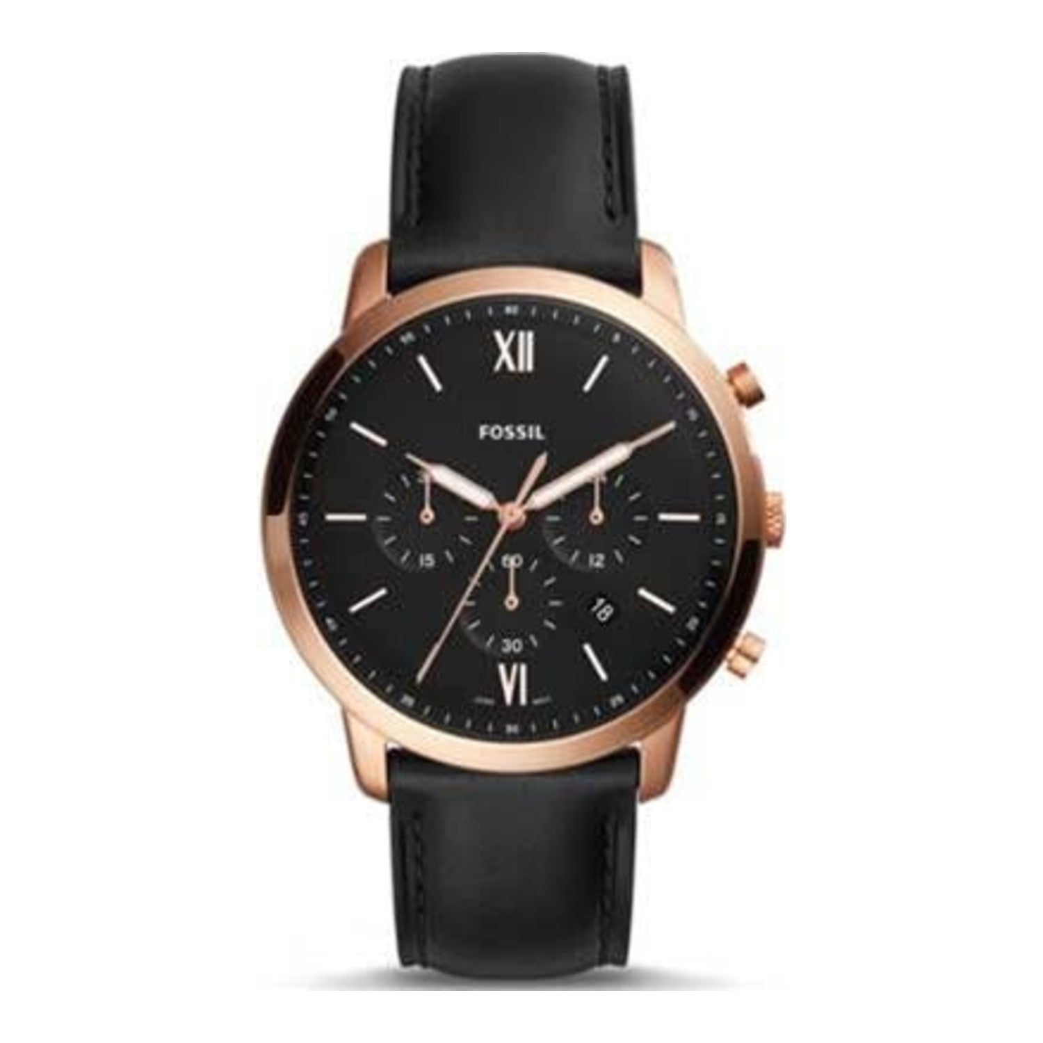 Montre Fossil Neutra Chronographe en cuir noir