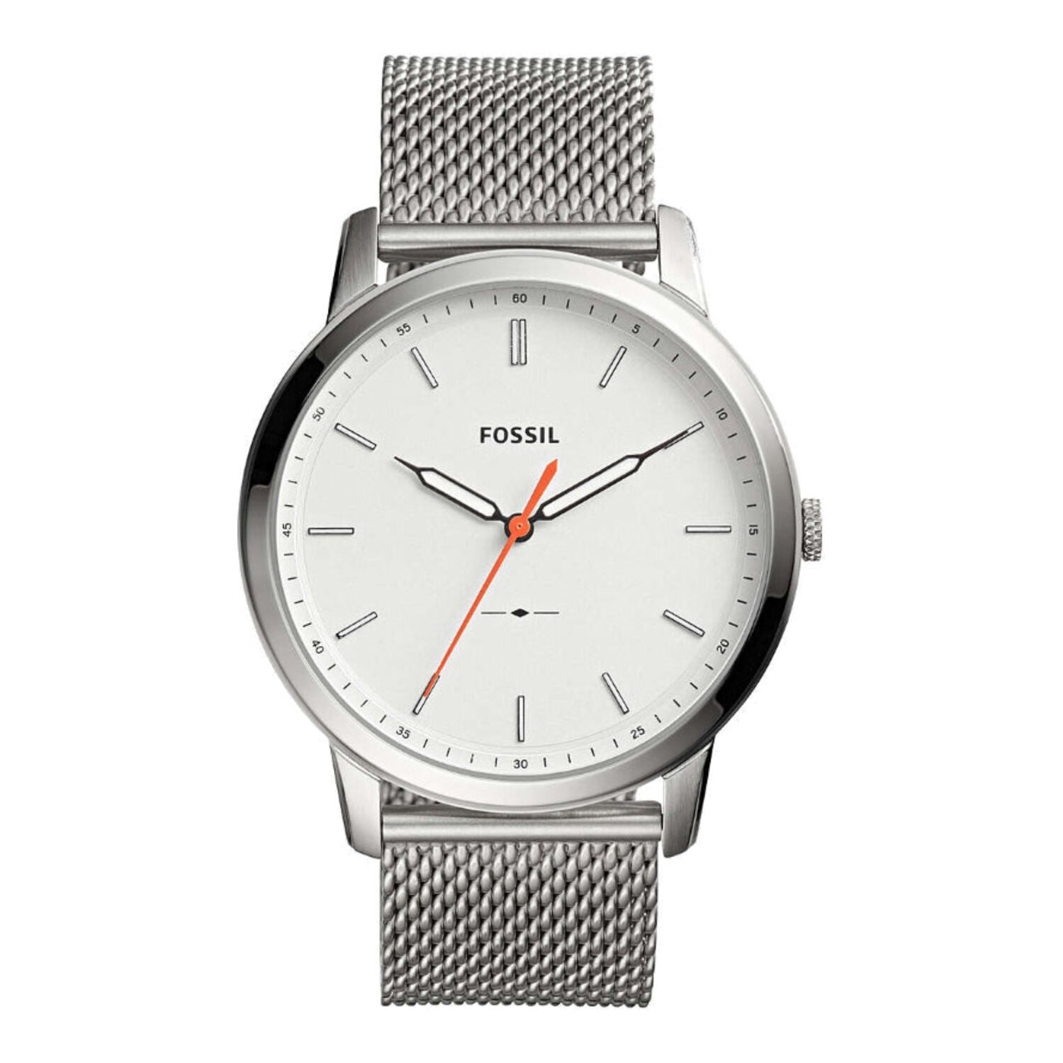 Reloj Fossil minimalista delgado de tres manecillas con malla de acero inoxidable