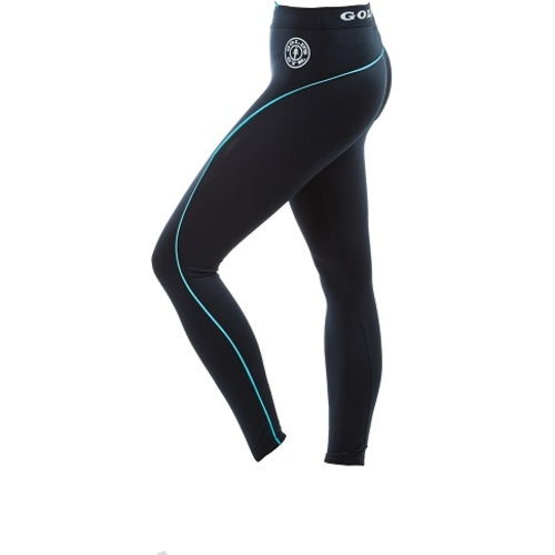 Golds Gym Gglpnt023 Ladies Long Tight Pants Black Turq S