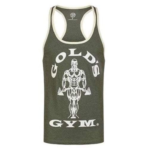 Golds Gym Ggvst004 Stringer Joe Contrast Army Cream S