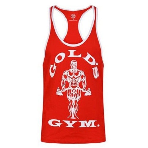 Golds Gym Ggvts004 Stringer Joe Contrast Red White M