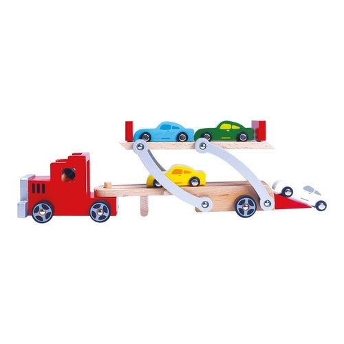 holzautotransporter mit 9 teilen