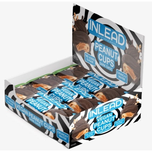Boîte de 15 tasses de cacahuètes Inlead de 50 g, chocolat noir végétalien