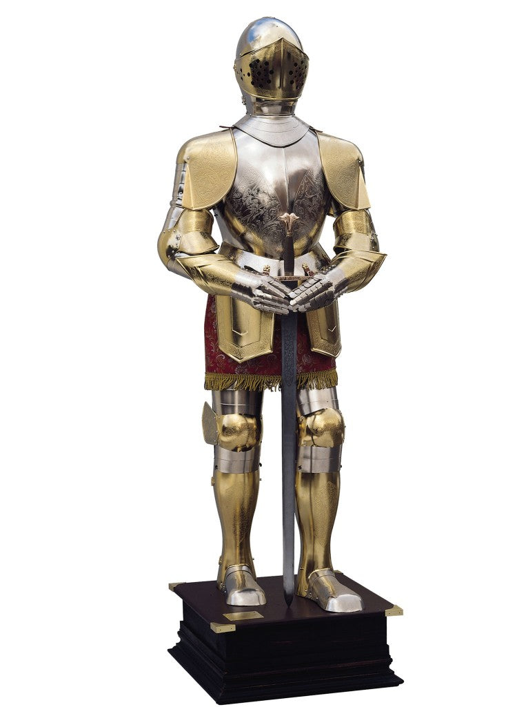 ritterruestung von karl v gold finish marto