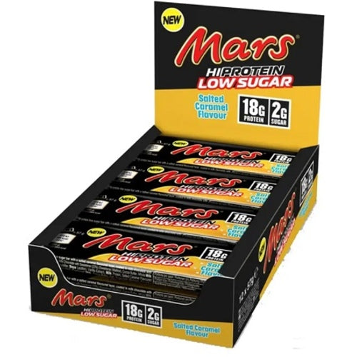 Barre Mars faible en sucre et riche en protéines 12 x 57 g, caramel salé
