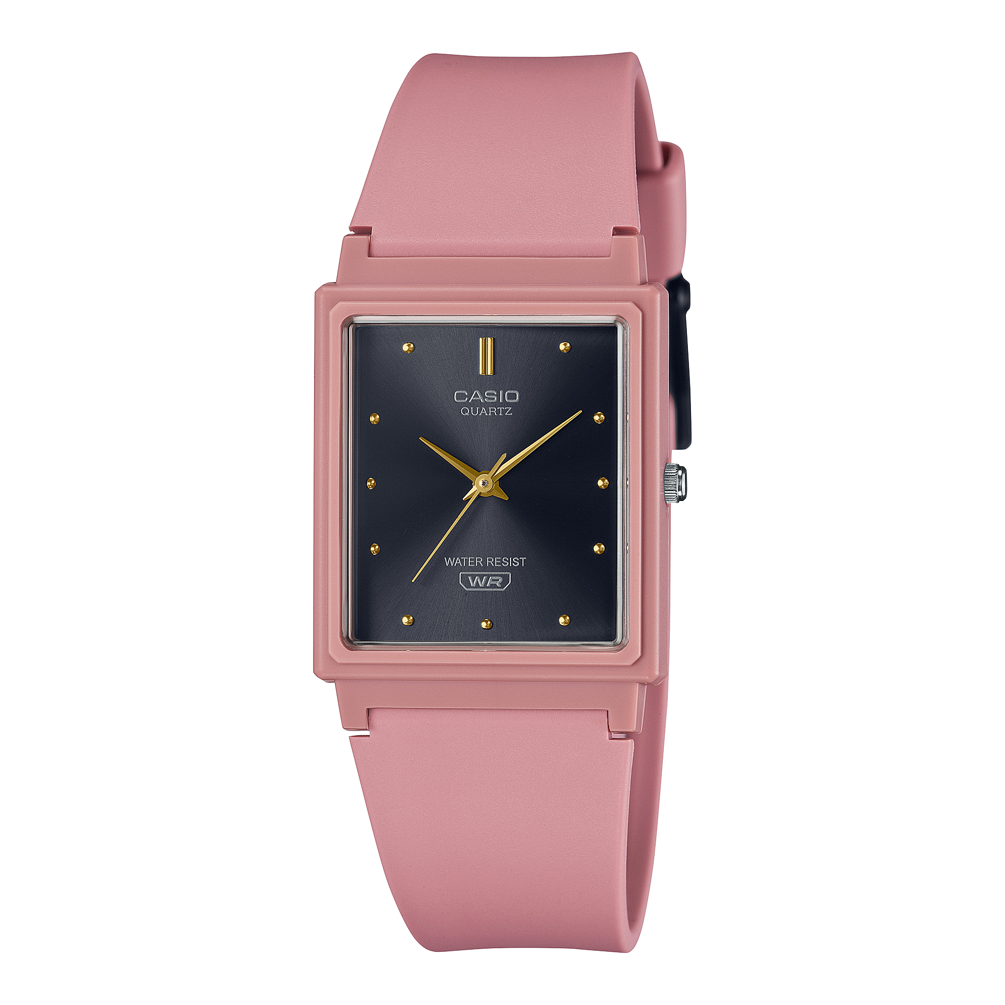 Casio Herren Analog Quarzuhr mit Resin Gehäuse und Resinarmband, schwarzes Zifferblatt mit Datumsanzeige