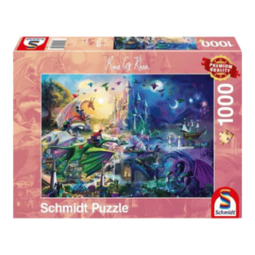naechtlicher drachen wettstreit puzzle 1000 teile rose cat khan