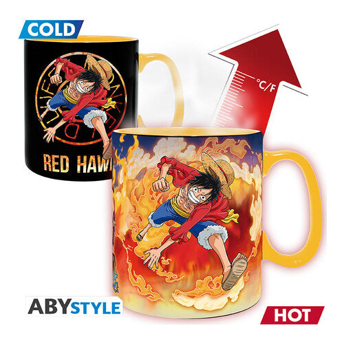 one piece mug heat change 460 ml luffy sabo cardboard box