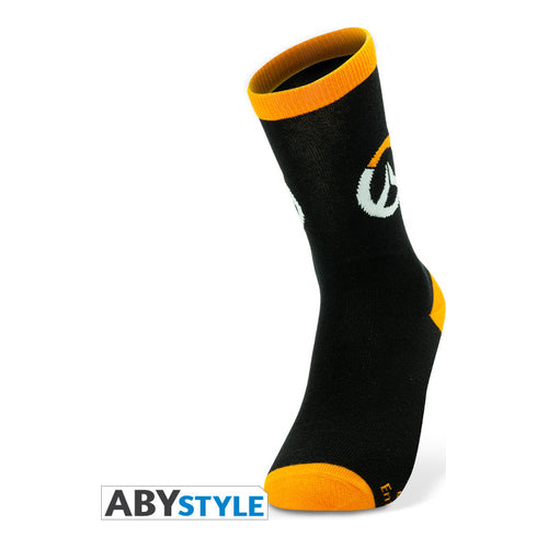 overwatch socks black orange logo
