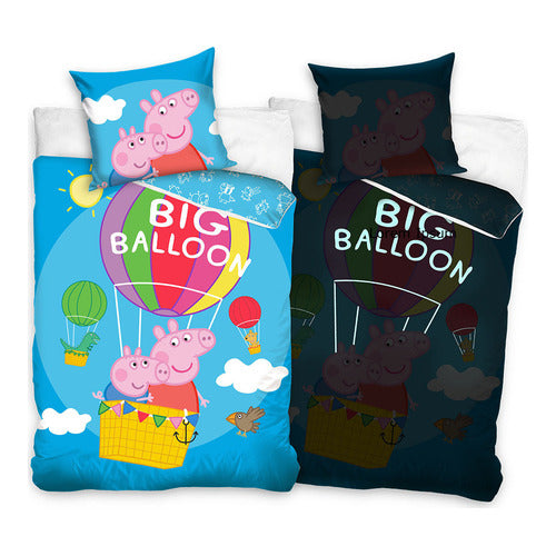 peppa pig bettwaesche 135x200 80x80 cm glow in the dark