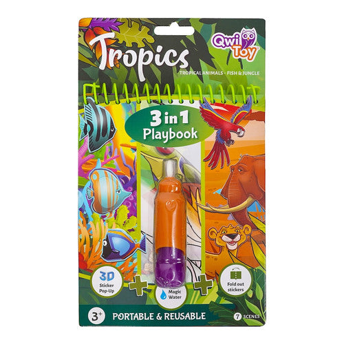 qwi toy 3 in 1 spielbuch tropics