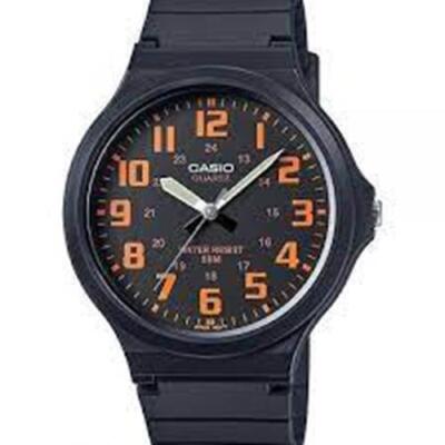 Casio Herren Analog Quarzuhr mit Resin Gehäuse und Resinarmband, rosa Zifferblatt