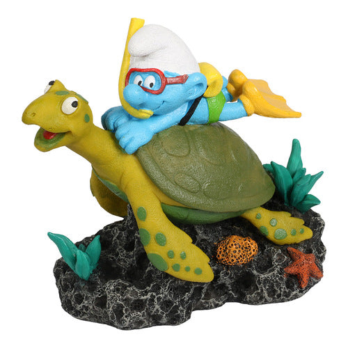 schlumpf mit schildkroete figur