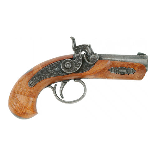 spielzeugpistole philadelphia 13 cm einzelschuss silber braun