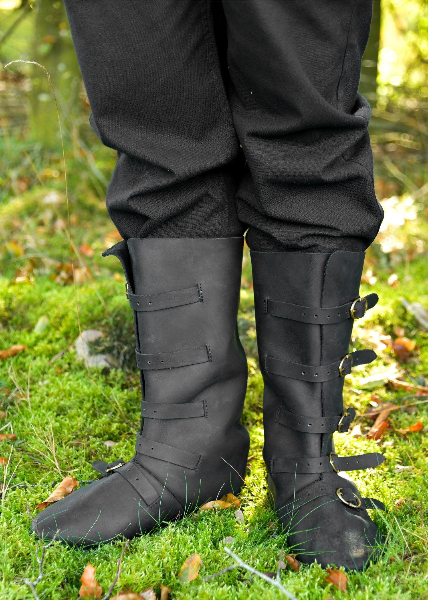 Mittelalter Schnallenstiefel Ulfberth in edlem Schwarz
