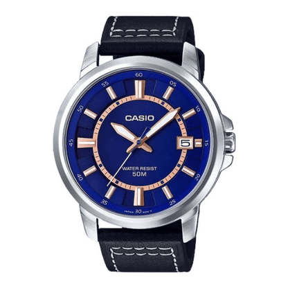 Casio Collection MTP E130L 2A Herren Analog Leder